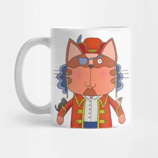 Cat Goof Pirate with Pet Mini Black Cat & Bunny Mug